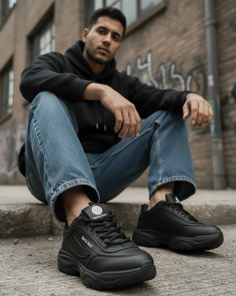 Bacca Bucci Black Afterburn Urban Fashion Sneakers and Sports Shoes for Men | Best Price UAE